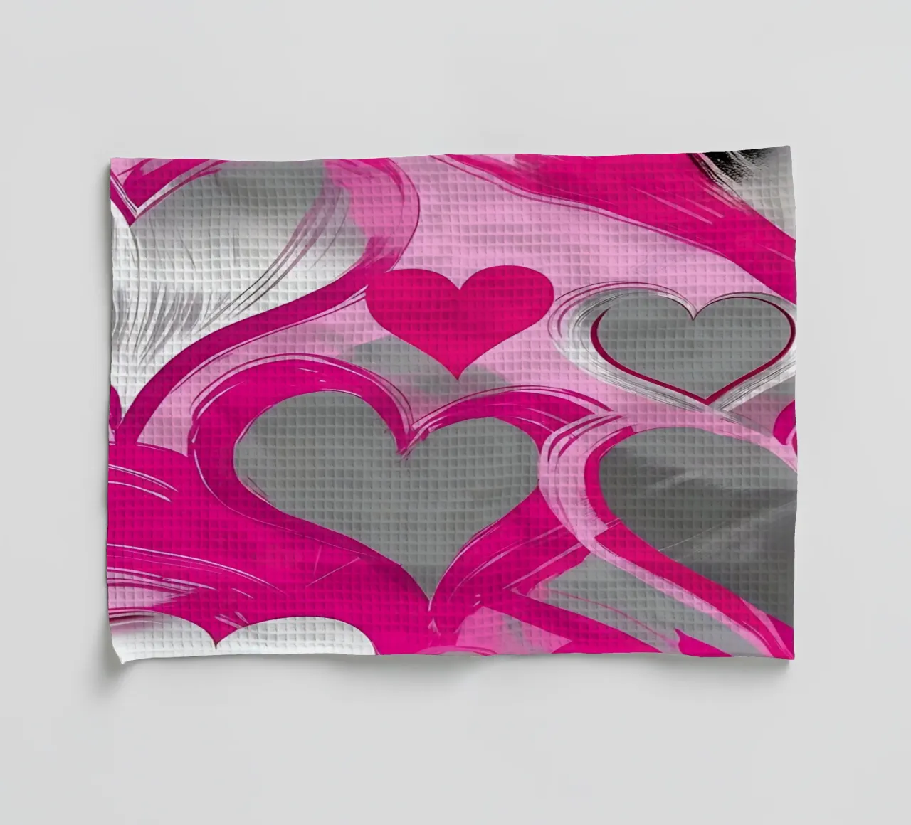 cuori_rosa_argento_2 canovaccio da cucina da Pink- und LoveArt by LK