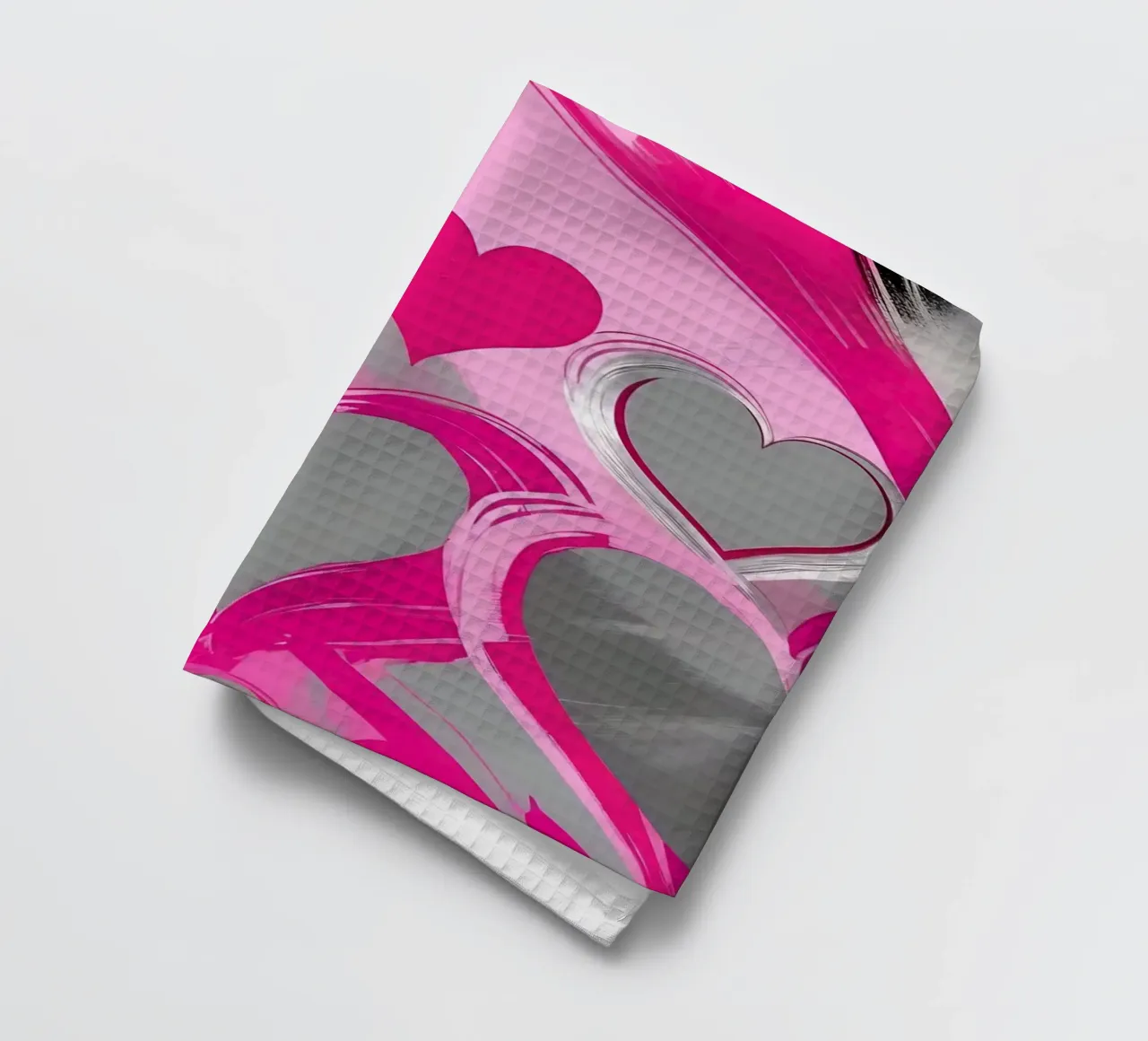 cuori_rosa_argento_2 canovaccio da cucina da Pink- und LoveArt by LK