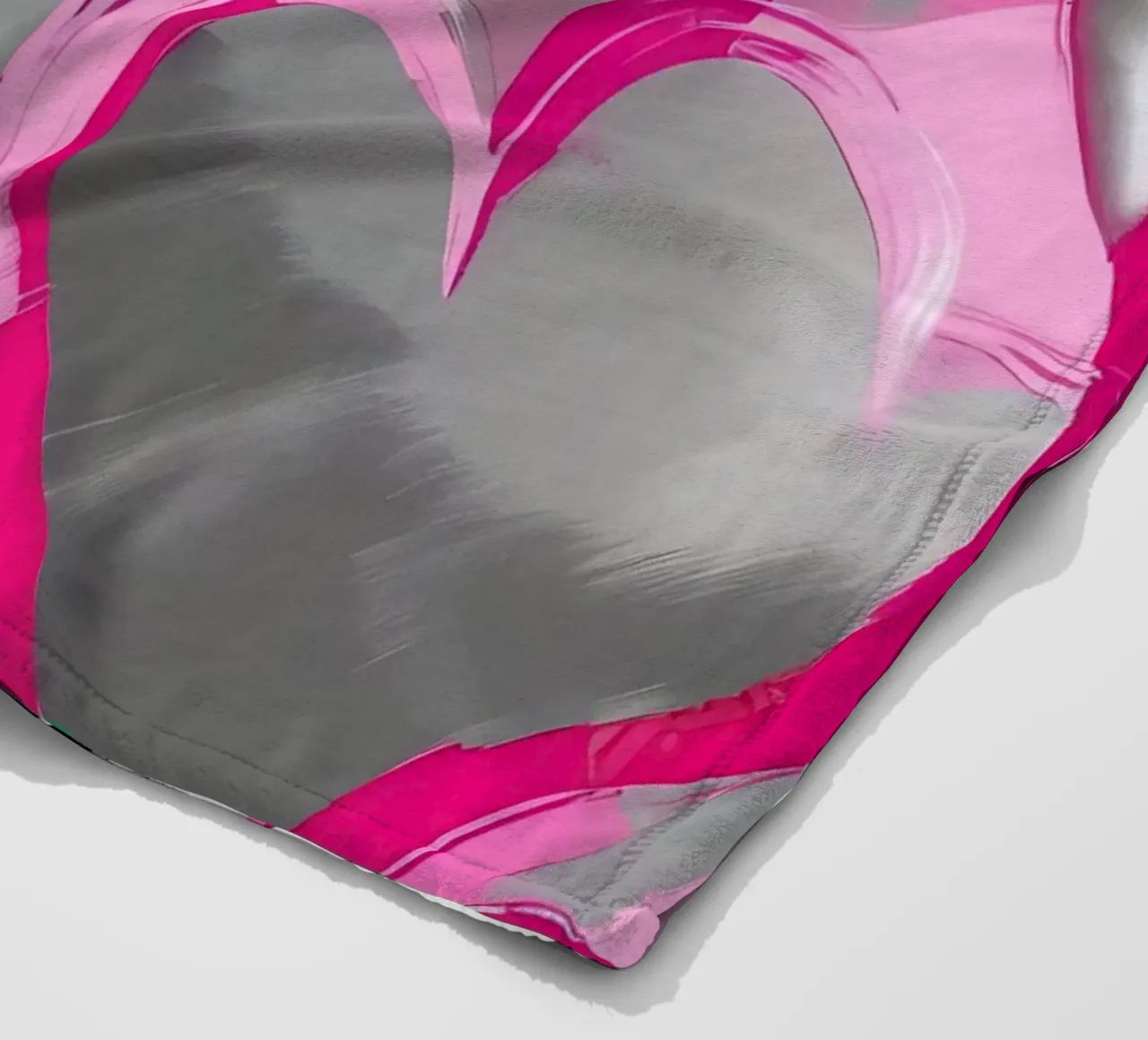 cuori_rosa_argento_2 coperta in pile da Pink- und LoveArt by LK