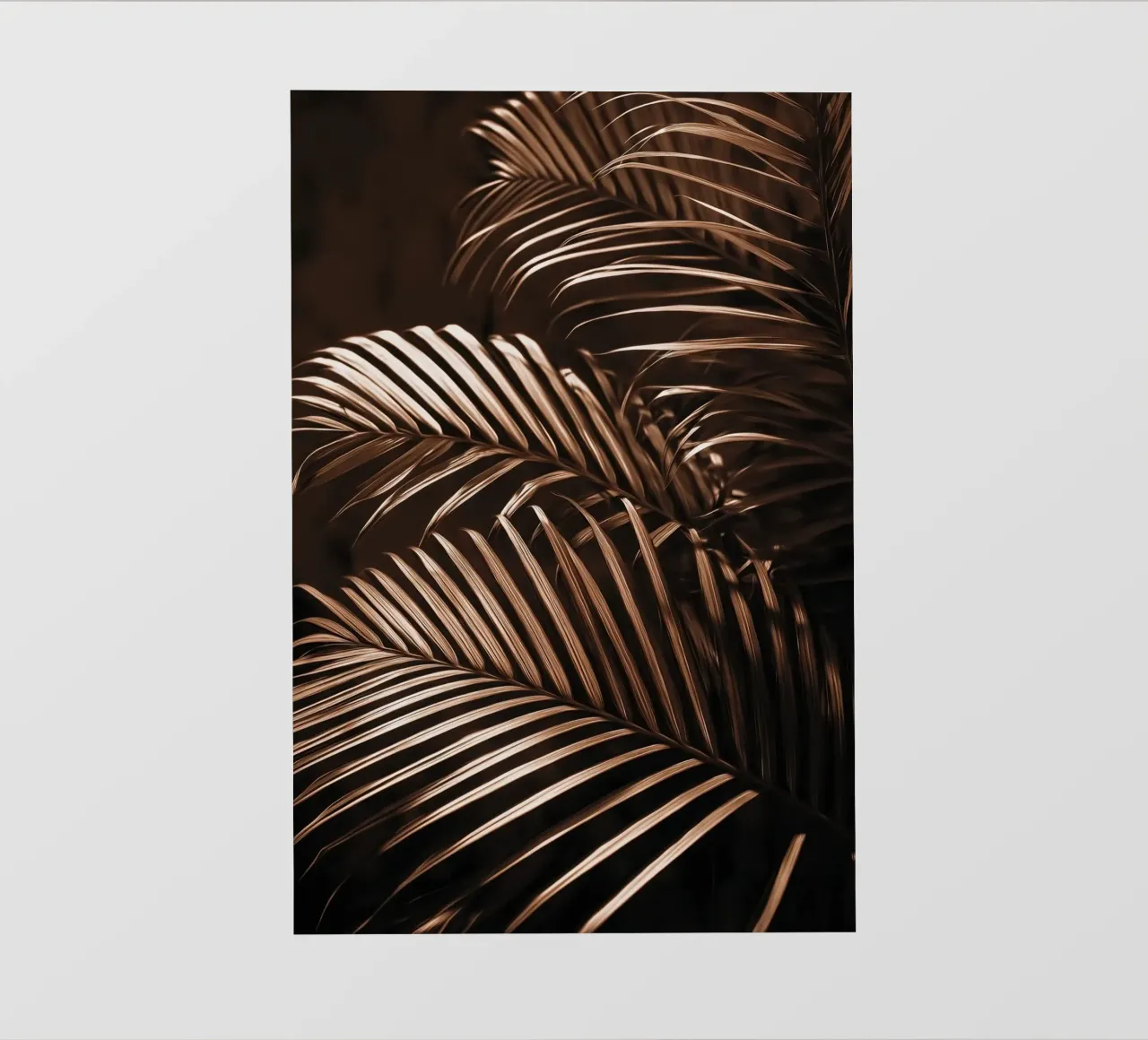 Foglie di palma in bronzo pellicola backlit da Indigo Tides Art