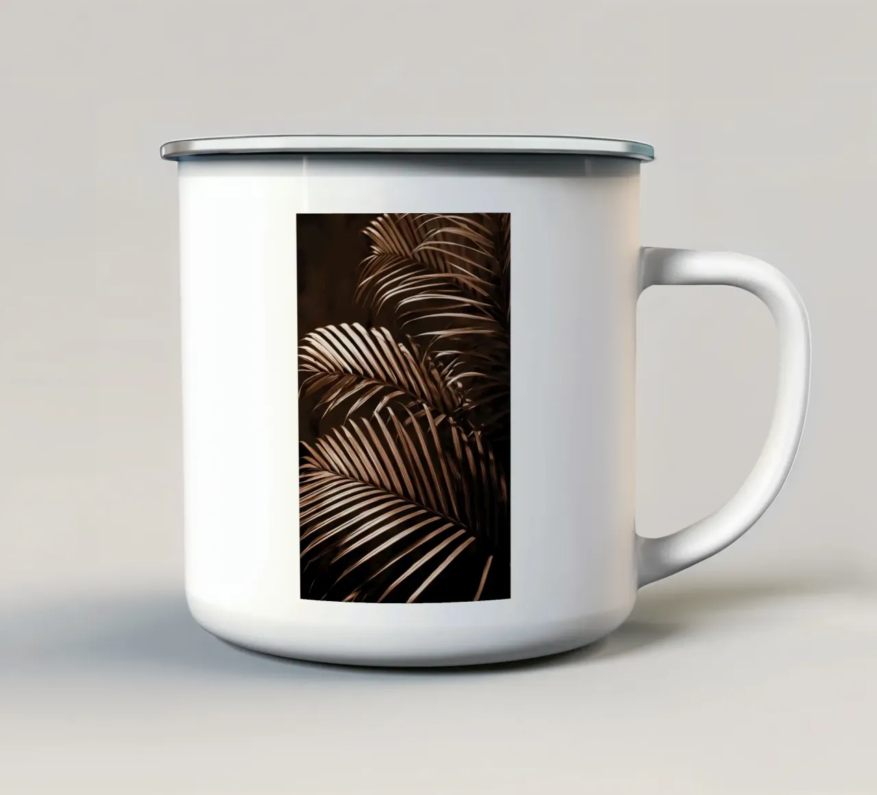 Foglie di palma in bronzo tazza in smalto da Indigo Tides Art