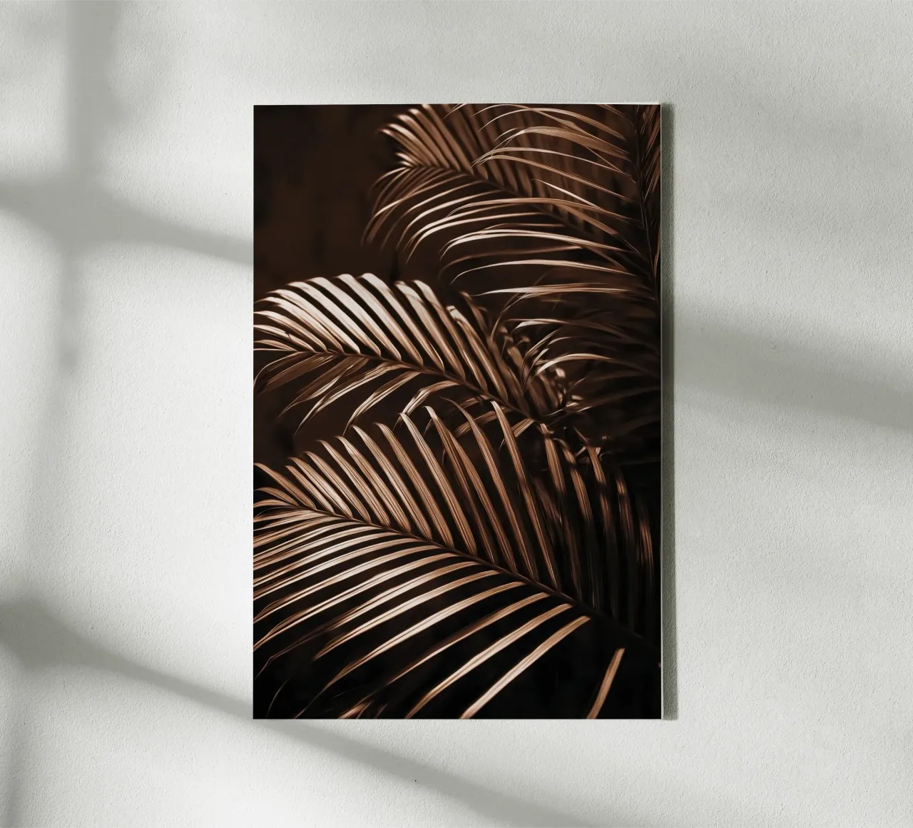 Foglie di palma in bronzo tela con Cornice a cassetta da Indigo Tides Art