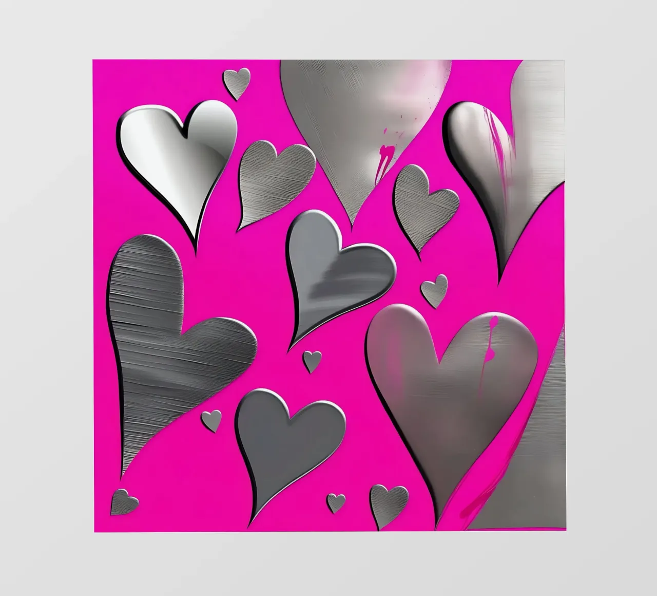 cuori_rosa_argento_3 telo in pvc da Pink- und LoveArt by LK