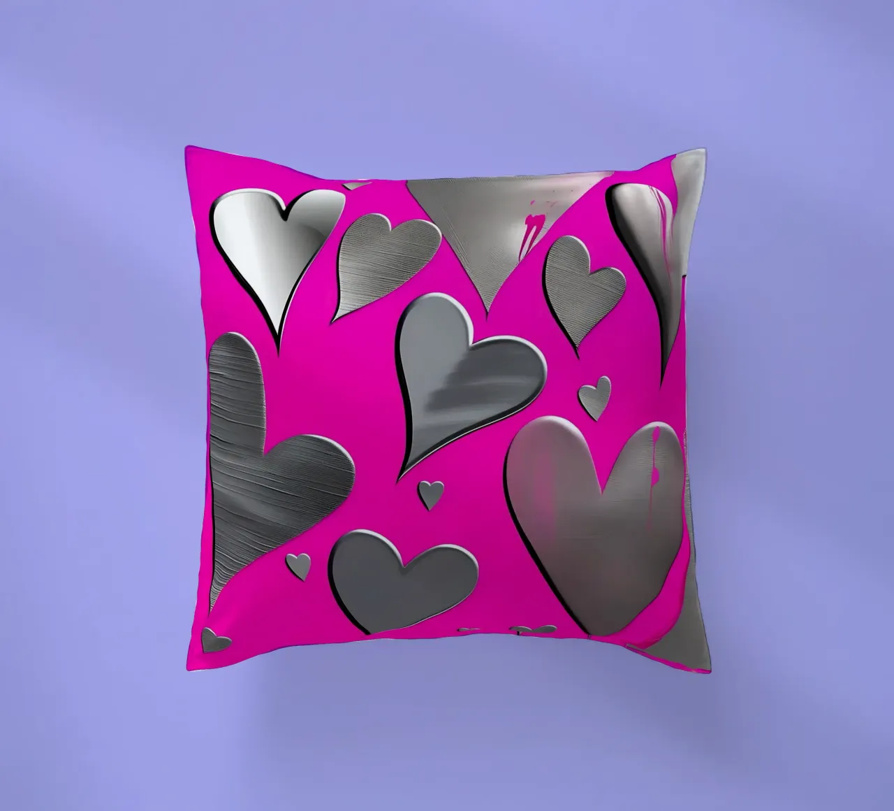 cuori_rosa_argento_3 cuscino da Pink- und LoveArt by LK