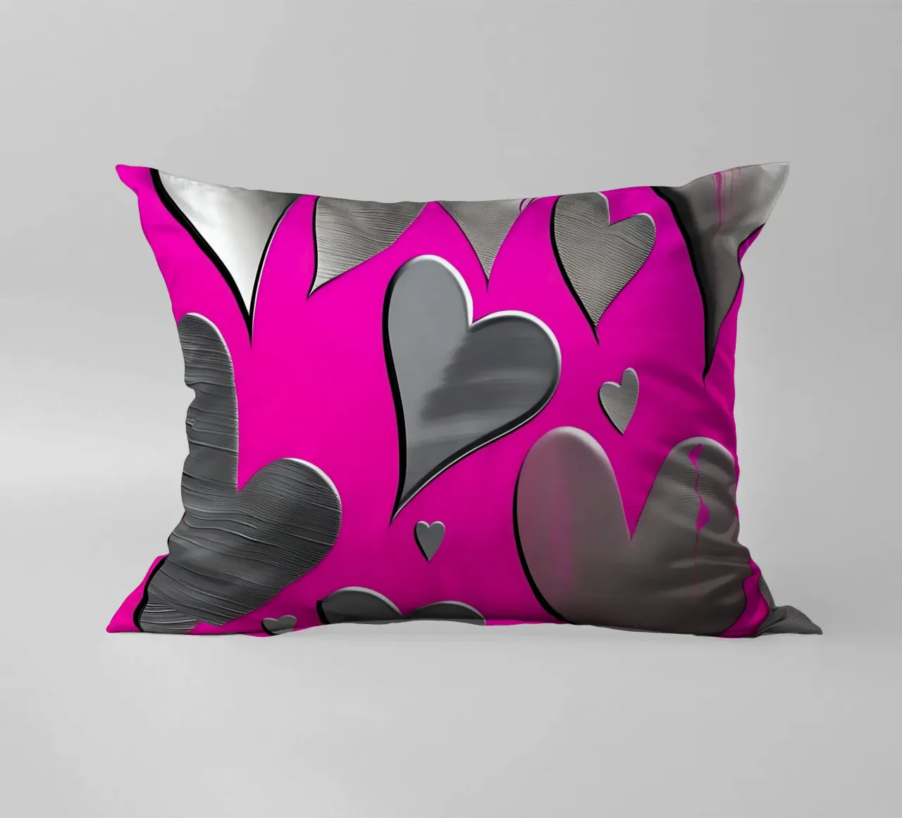 cuori_rosa_argento_3 cuscino da Pink- und LoveArt by LK