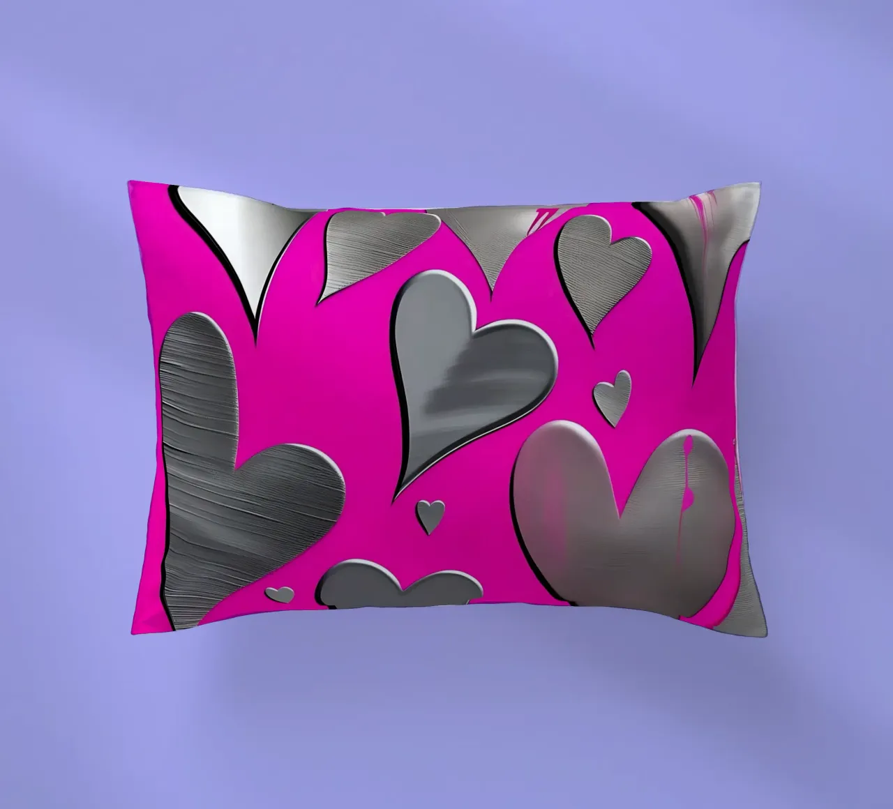 cuori_rosa_argento_3 cuscino da Pink- und LoveArt by LK