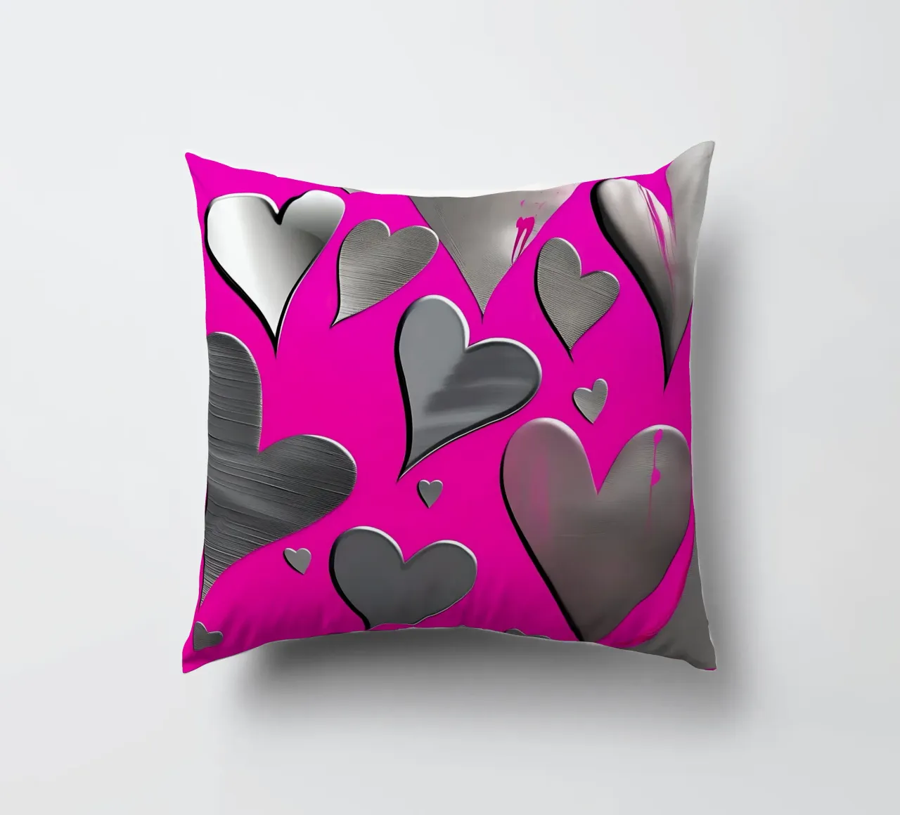 cuori_rosa_argento_3 cuscino da Pink- und LoveArt by LK