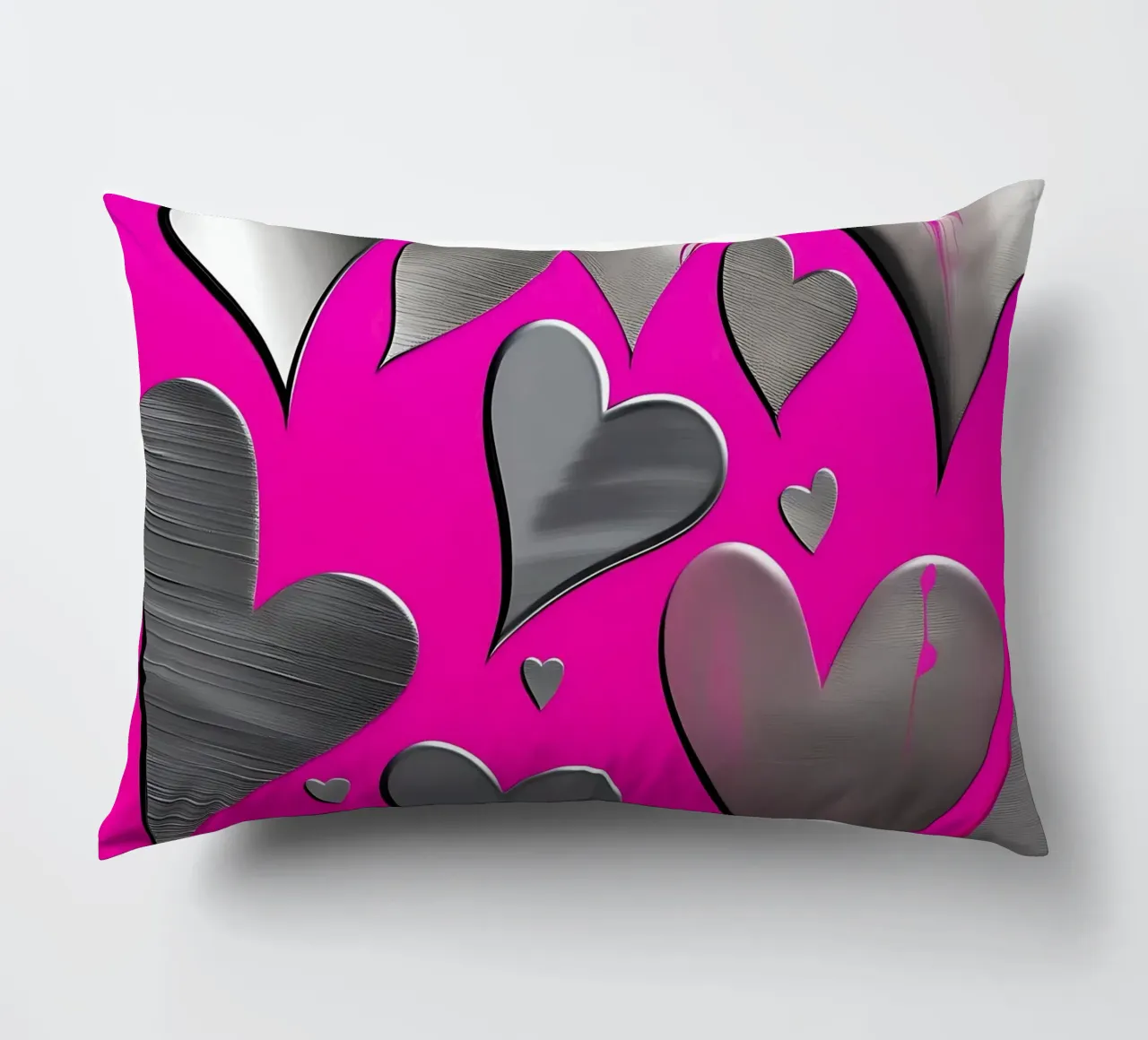 cuori_rosa_argento_3 cuscino da Pink- und LoveArt by LK