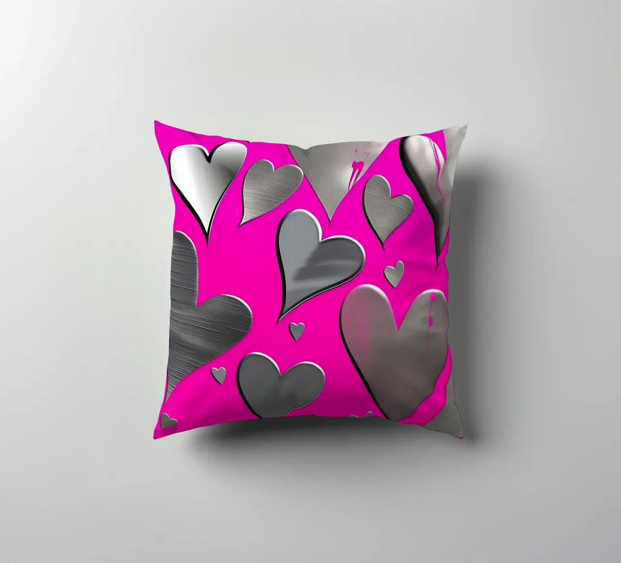cuori_rosa_argento_3 cuscino da Pink- und LoveArt by LK