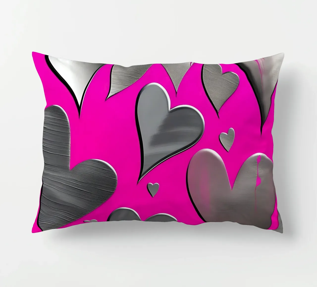 cuori_rosa_argento_3 cuscino da Pink- und LoveArt by LK