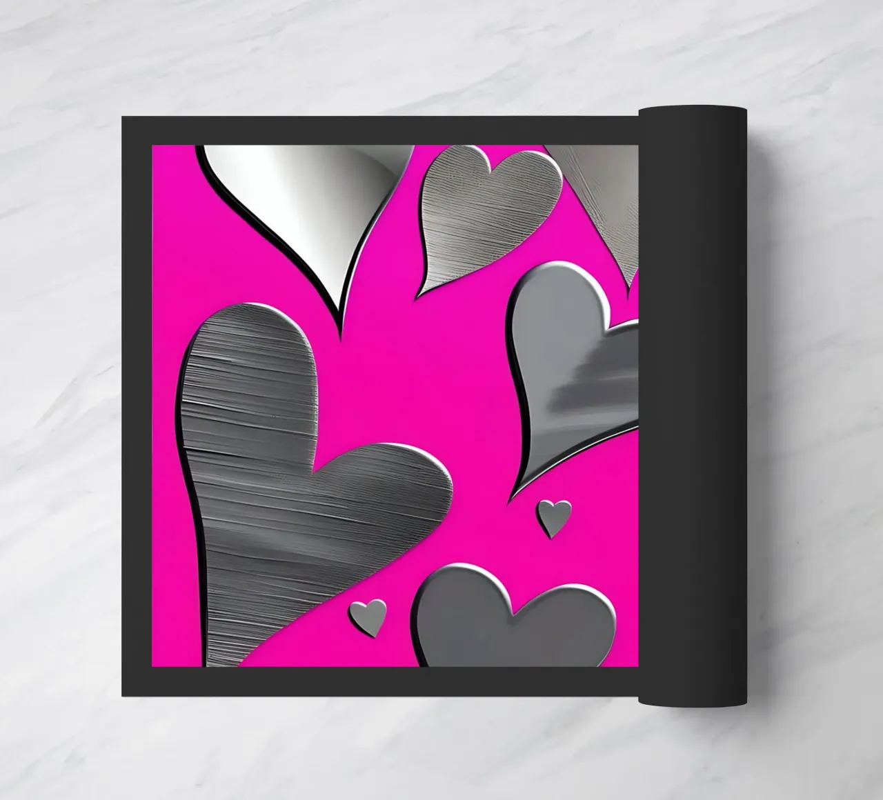 cuori_rosa_argento_3 zerbino da Pink- und LoveArt by LK