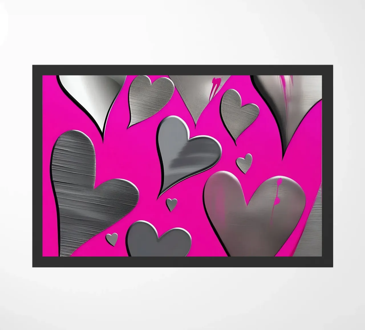 cuori_rosa_argento_3 zerbino da Pink- und LoveArt by LK