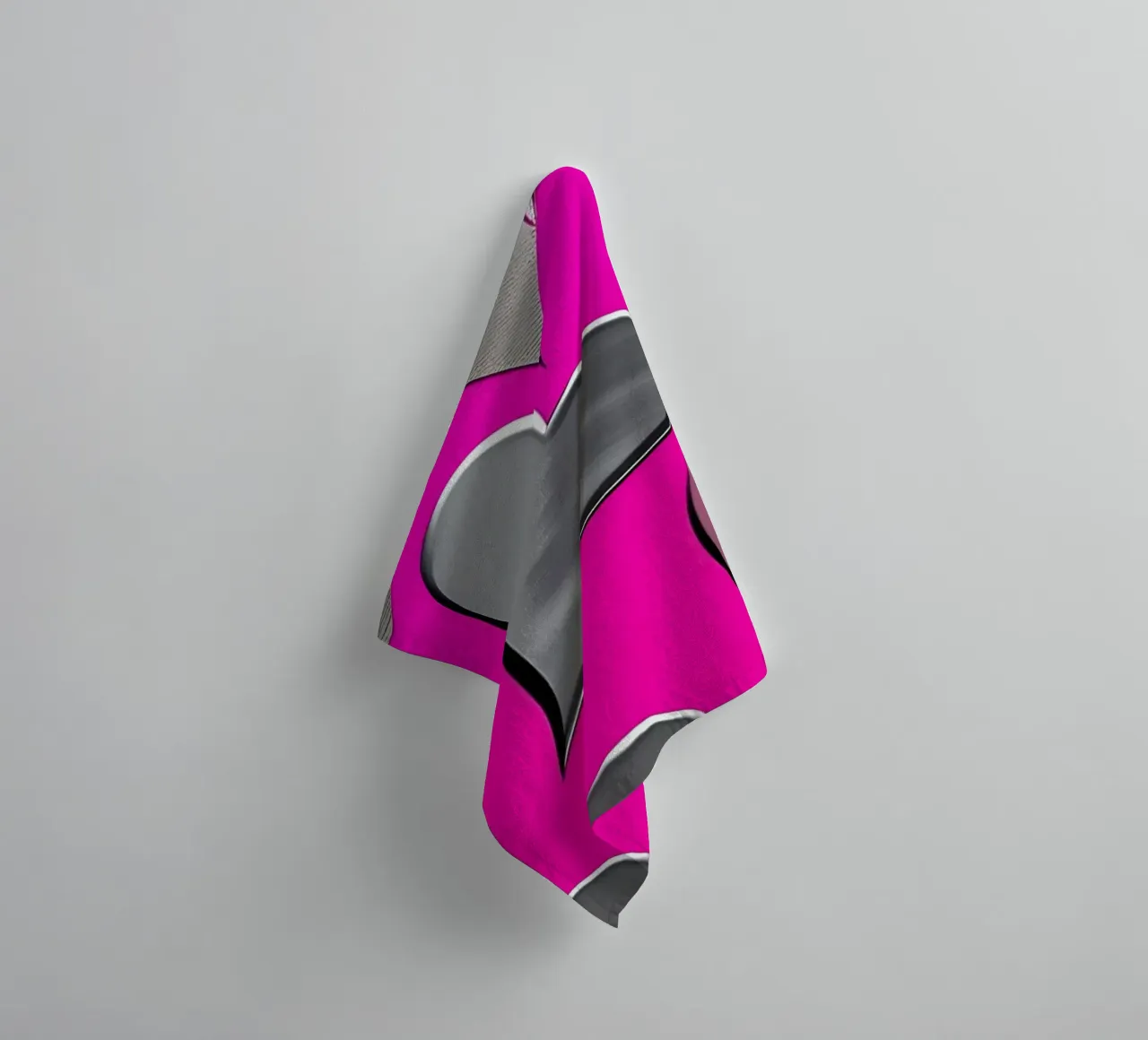cuori_rosa_argento_3 asciugamano da bagno da Pink- und LoveArt by LK