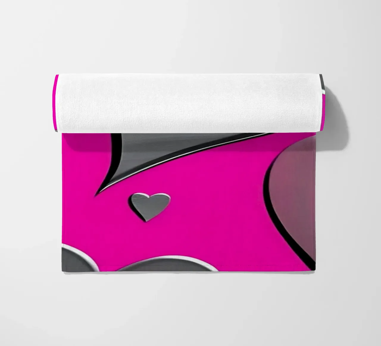 cuori_rosa_argento_3 telo mare da Pink- und LoveArt by LK
