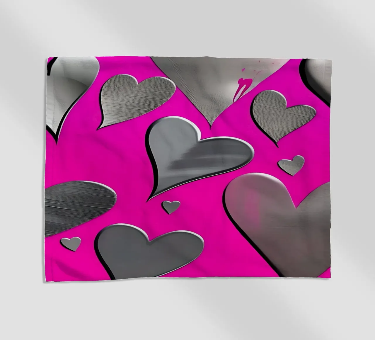cuori_rosa_argento_3 telo mare da Pink- und LoveArt by LK