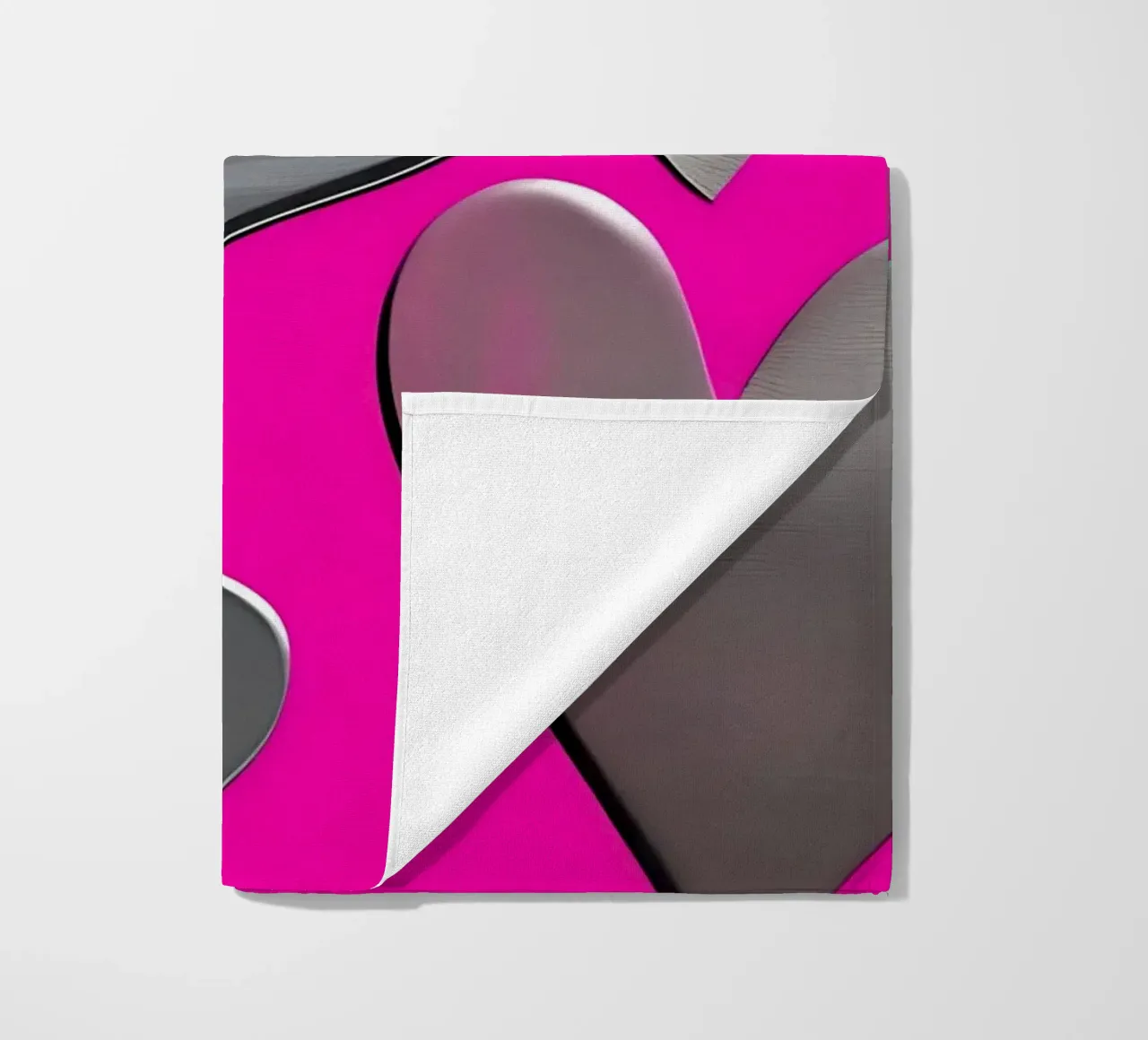 cuori_rosa_argento_3 telo mare da Pink- und LoveArt by LK