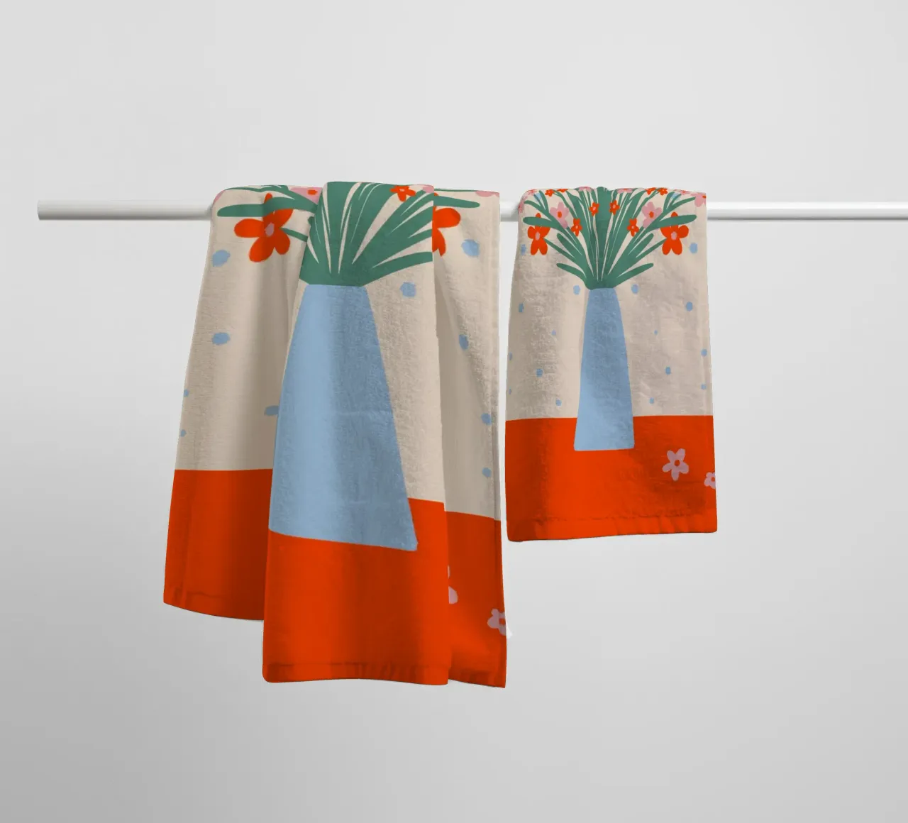 Simpatico vaso floreale asciugamano da bagno da Wackapacka