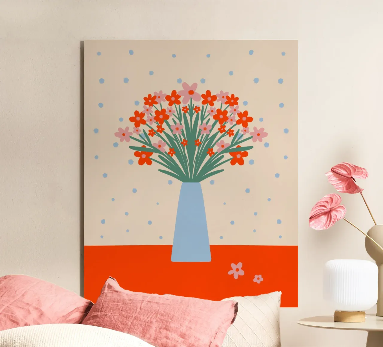 Mignon vase floral alu dibond de Wackapacka