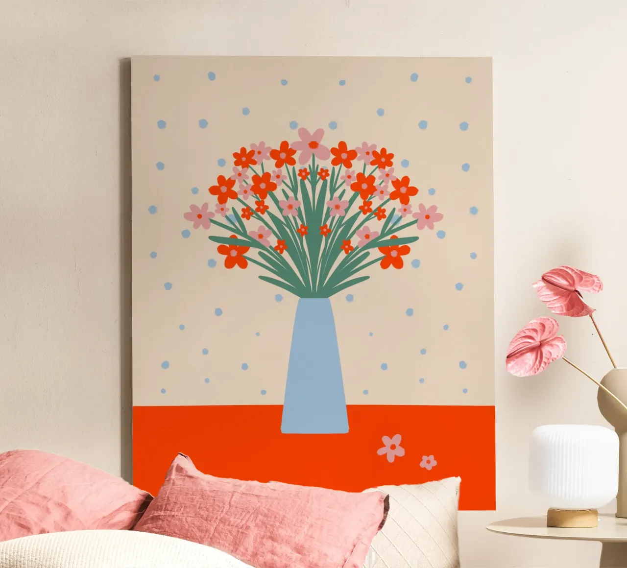 Niedliche Blumenvase Leinwand von Wackapacka