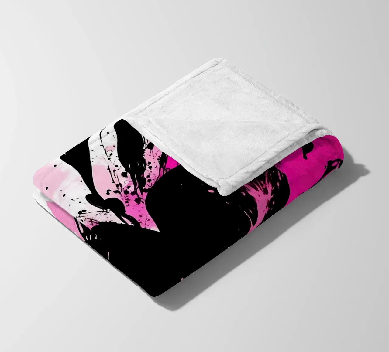 cuore_rosa_nero_1 coperta in pile da Pink- und LoveArt by LK