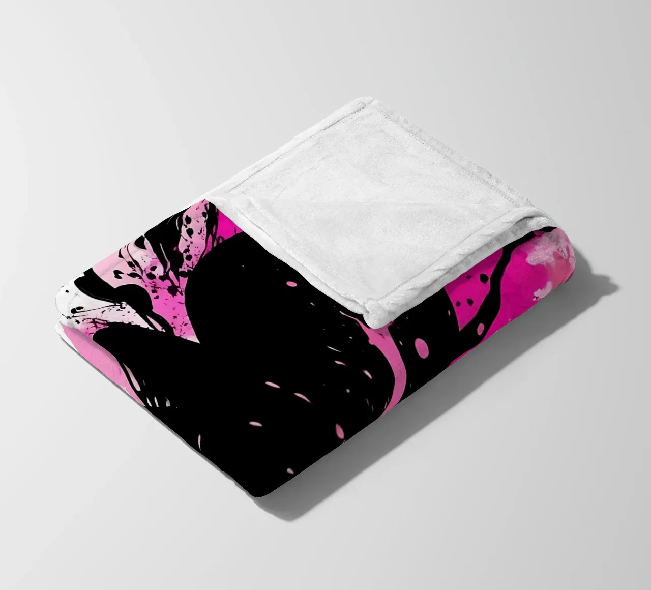 cuore_rosa_nero_1 coperta in pile da Pink- und LoveArt by LK