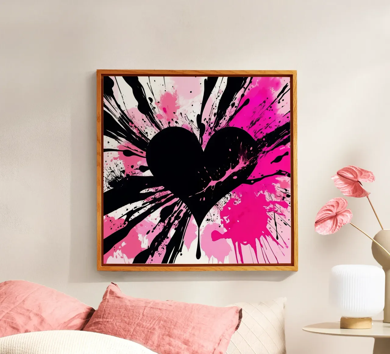 cuore_rosa_nero_1 plexiglass da Pink- und LoveArt by LK