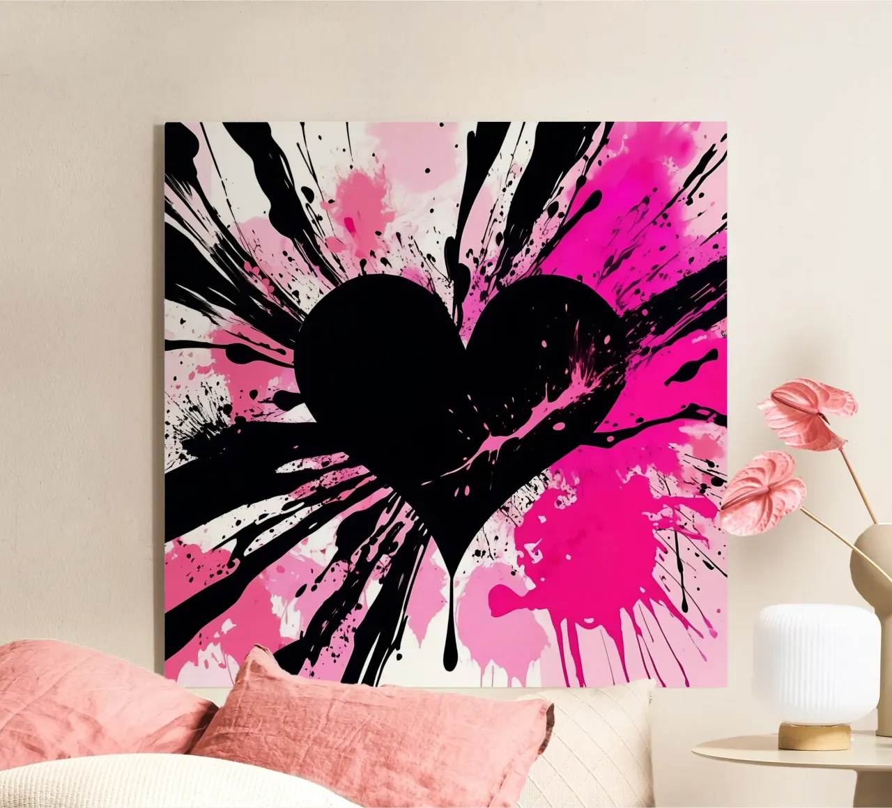 cuore_rosa_nero_1 plexiglass da Pink- und LoveArt by LK