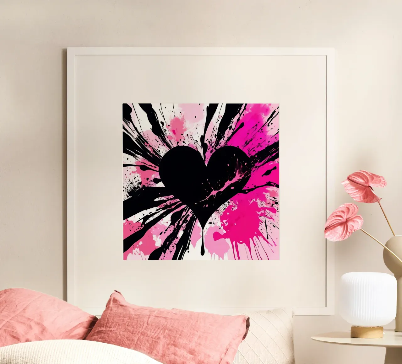 cuore_rosa_nero_1 poster da Pink- und LoveArt by LK