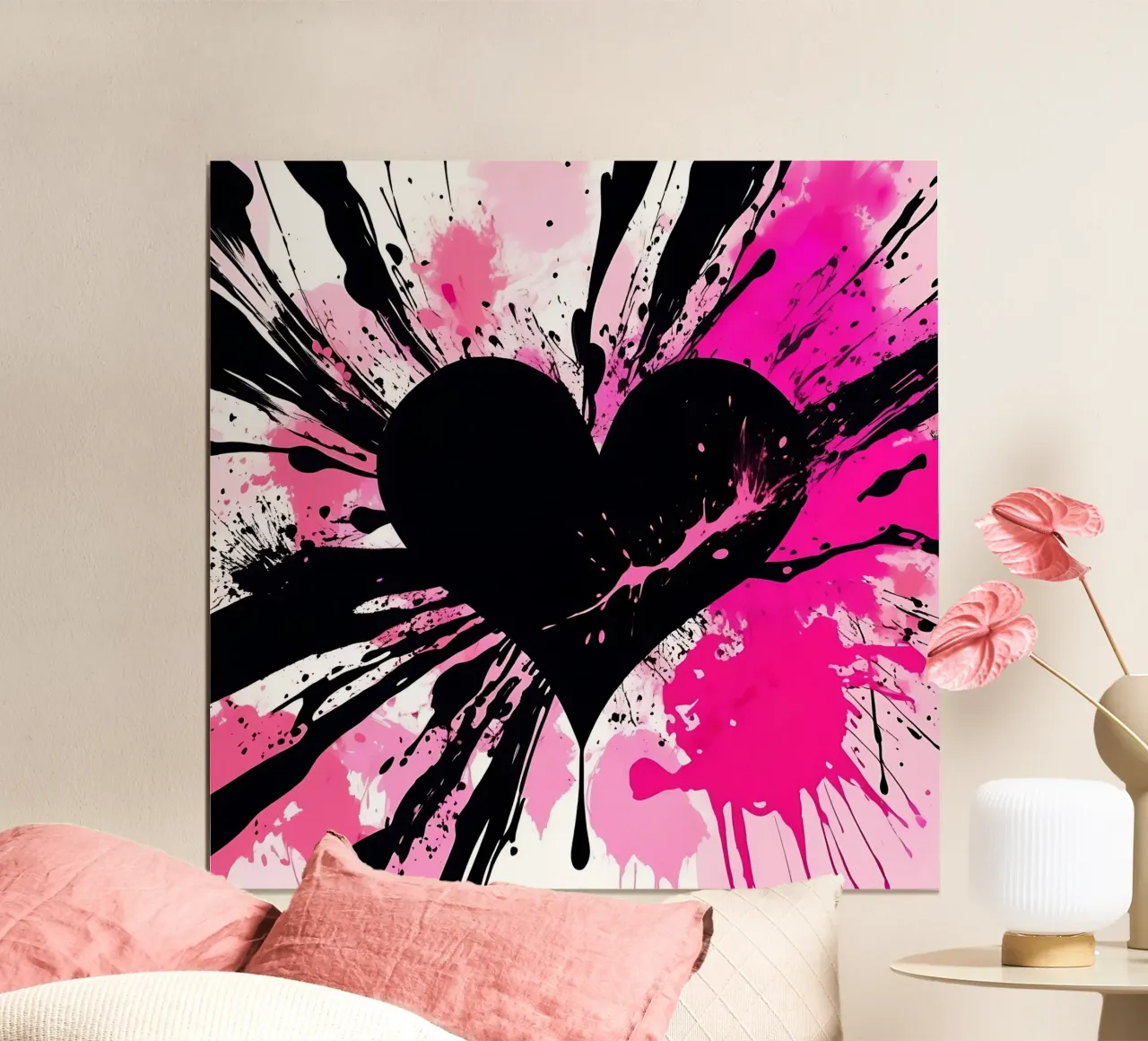 cuore_rosa_nero_1 poster da Pink- und LoveArt by LK