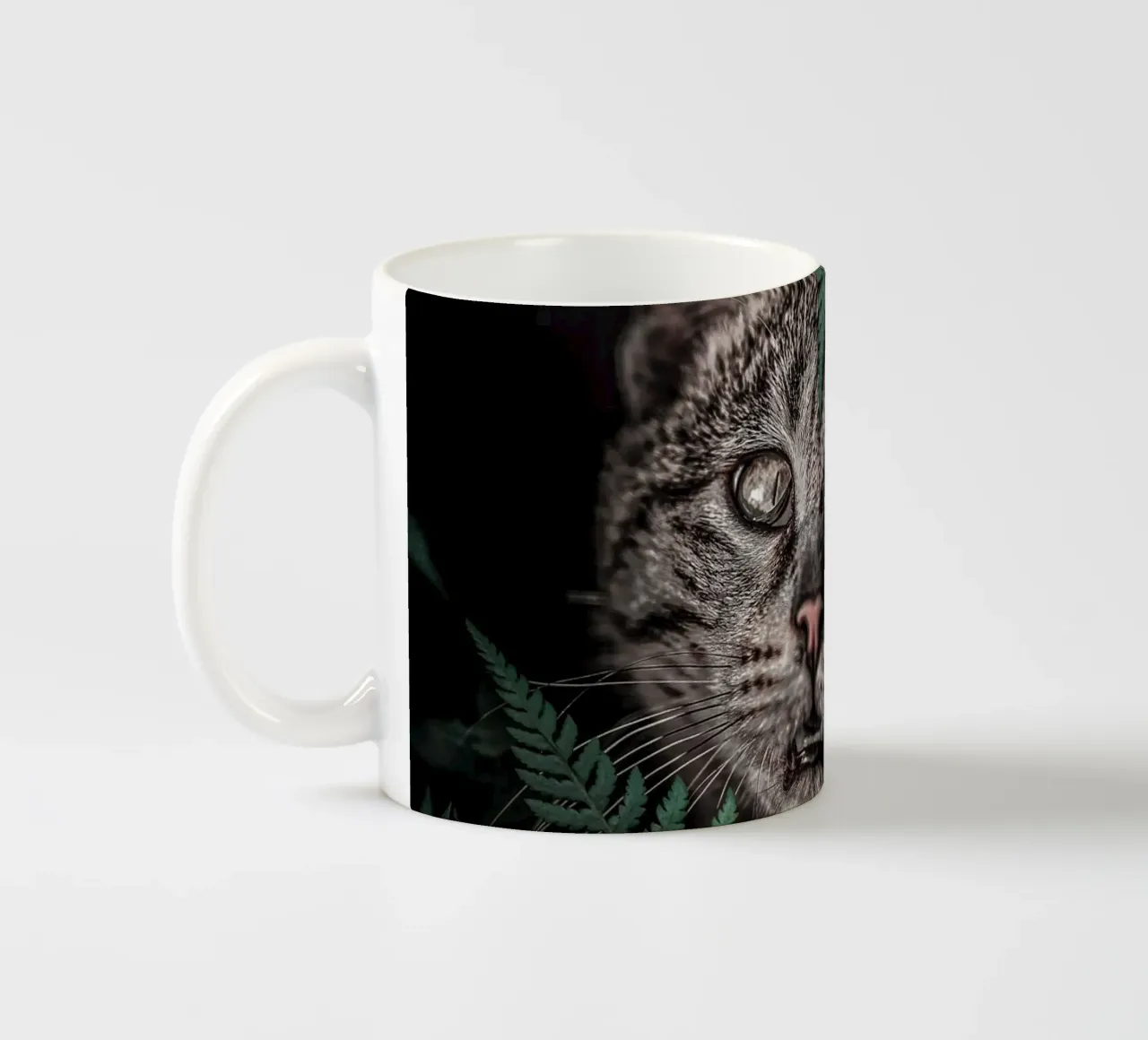 Meow Cat in Felci tazza in ceramica da arizrab