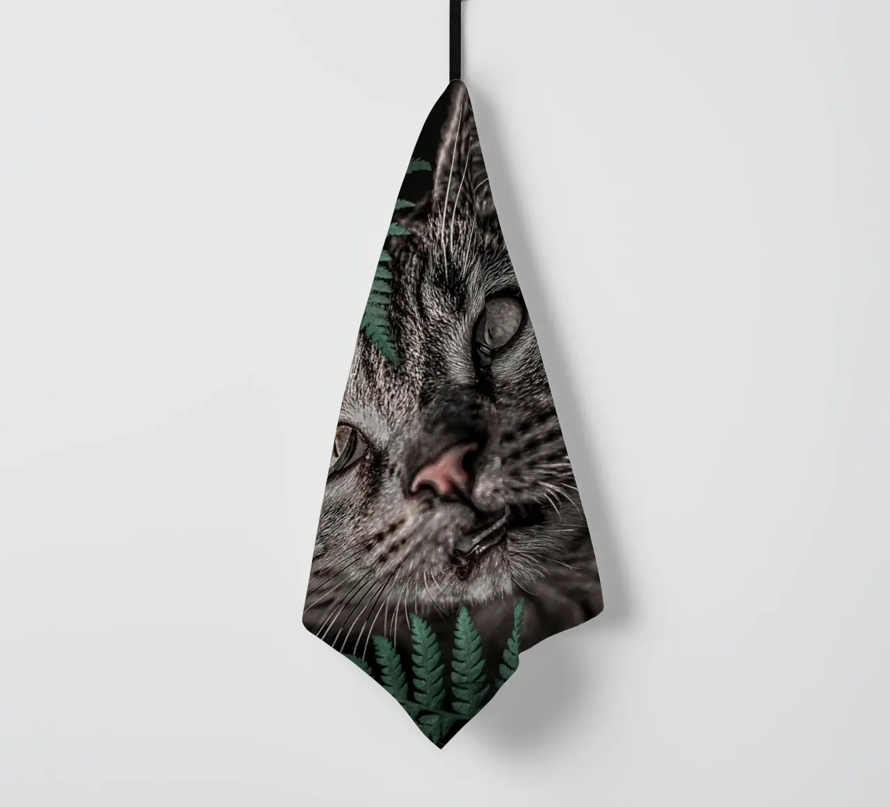 Meow Cat in Felci canovaccio da cucina da arizrab