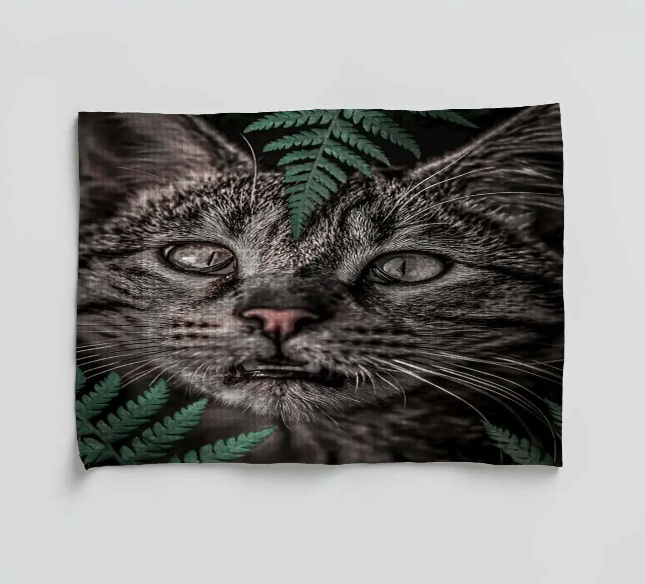 Meow Cat in Felci canovaccio da cucina da arizrab