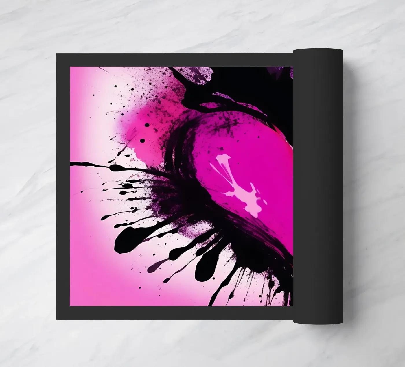 heart_pink_black_2 Fußmatte von Pink- und LoveArt by LK