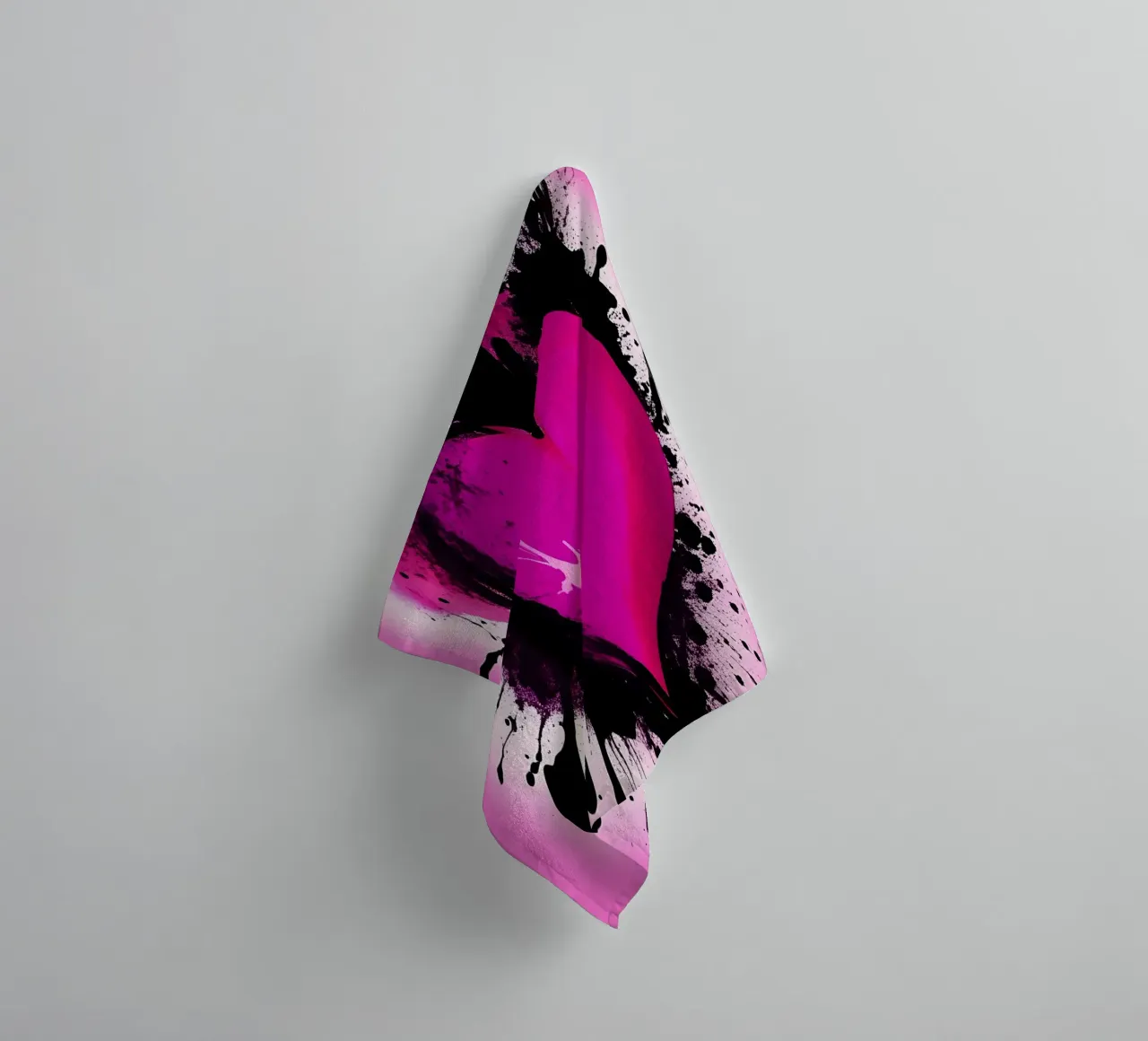 cuore_rosa_nero_2 asciugamano da bagno da Pink- und LoveArt by LK