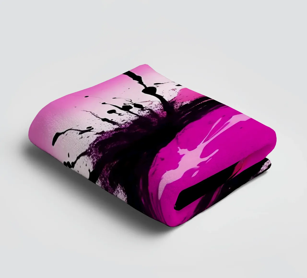 cuore_rosa_nero_2 asciugamano da bagno da Pink- und LoveArt by LK