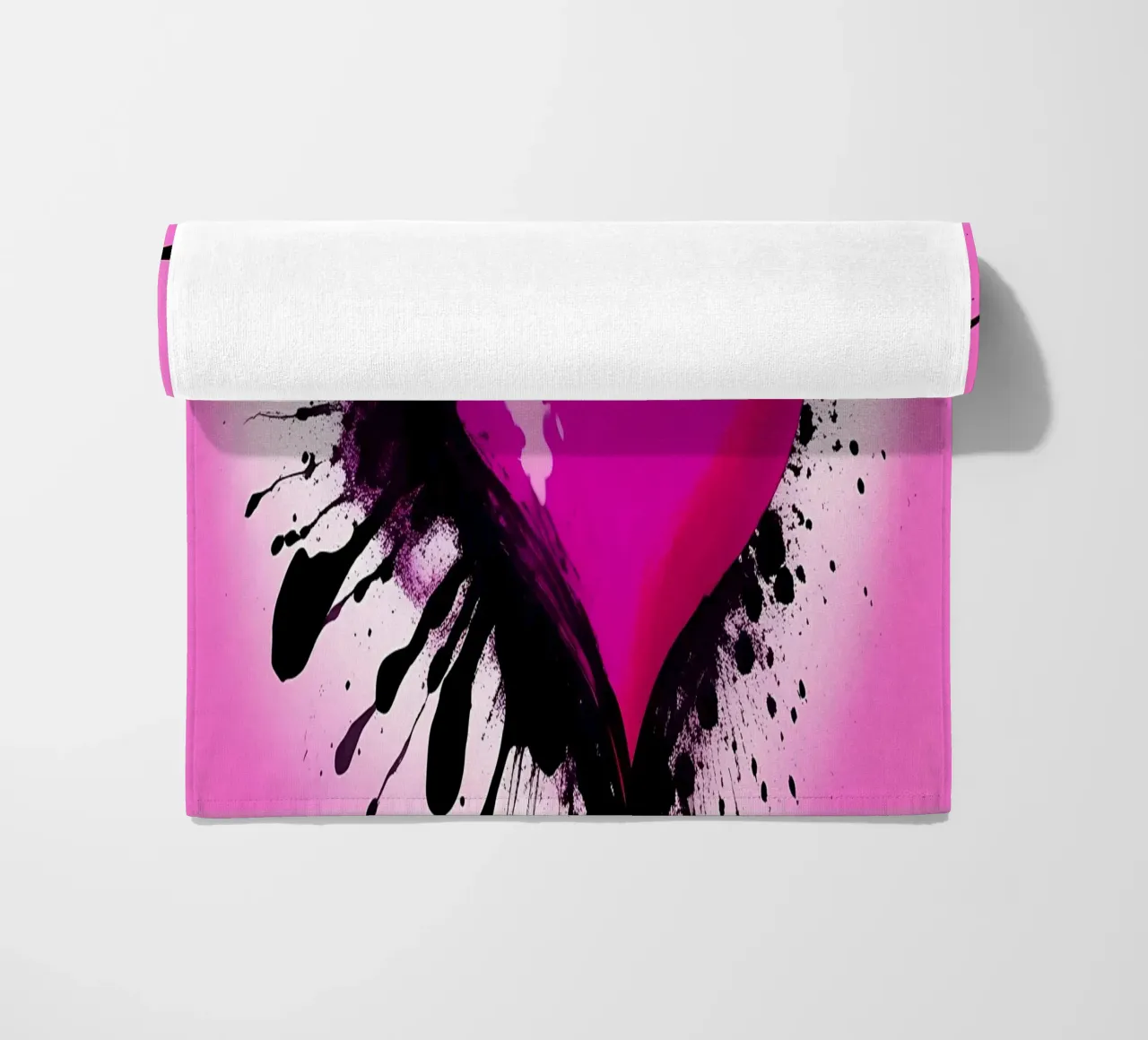 cuore_rosa_nero_2 telo mare da Pink- und LoveArt by LK