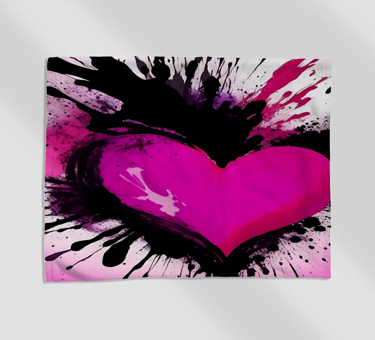 cuore_rosa_nero_2 telo mare da Pink- und LoveArt by LK