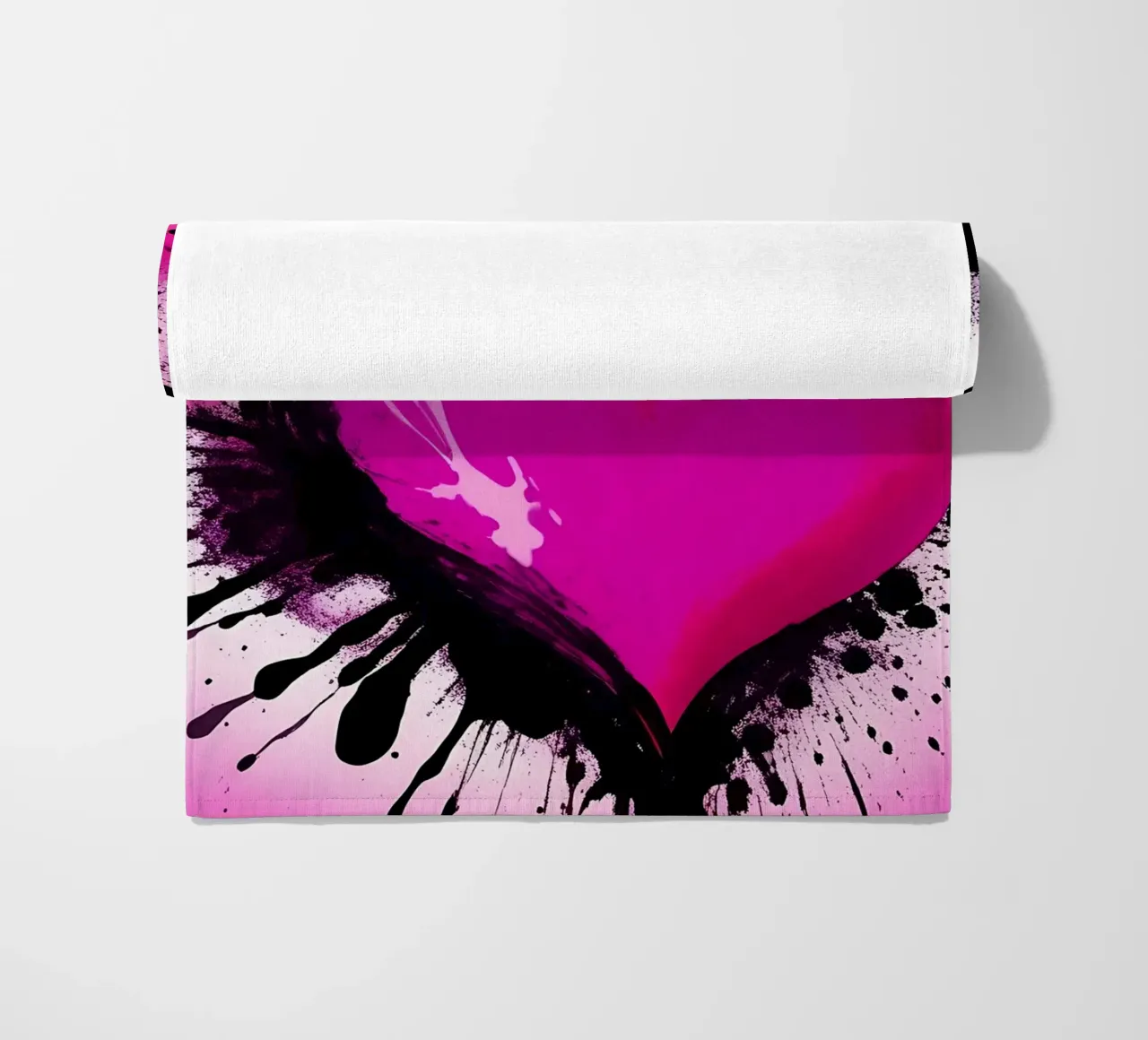 cuore_rosa_nero_2 telo mare da Pink- und LoveArt by LK
