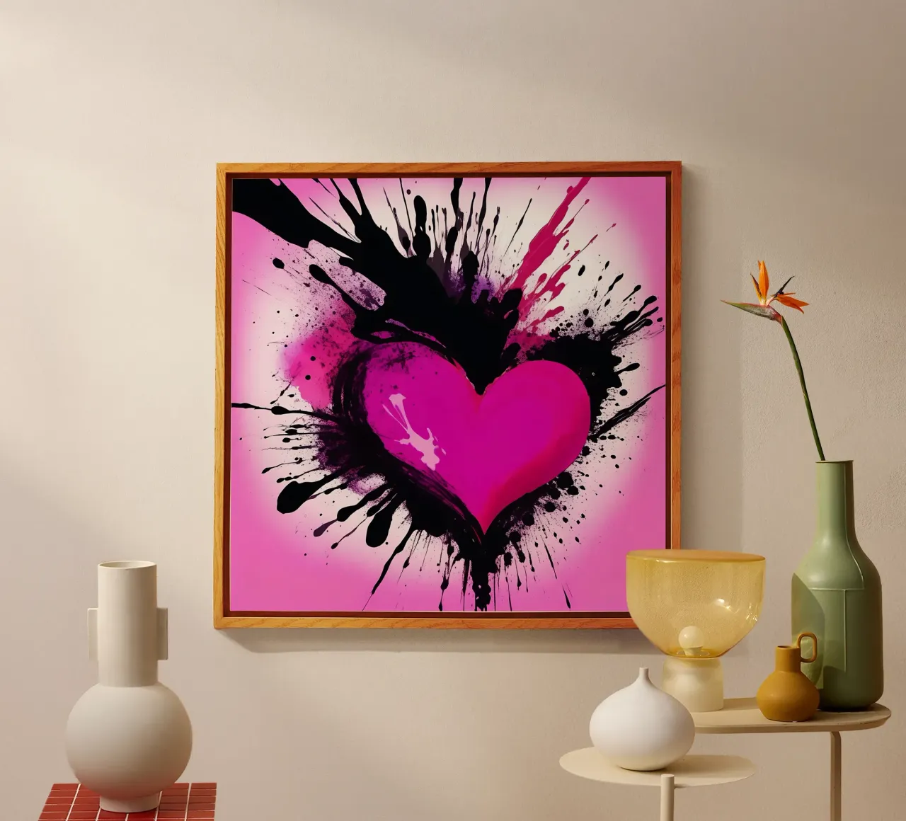 cuore_rosa_nero_2 plexiglass da Pink- und LoveArt by LK