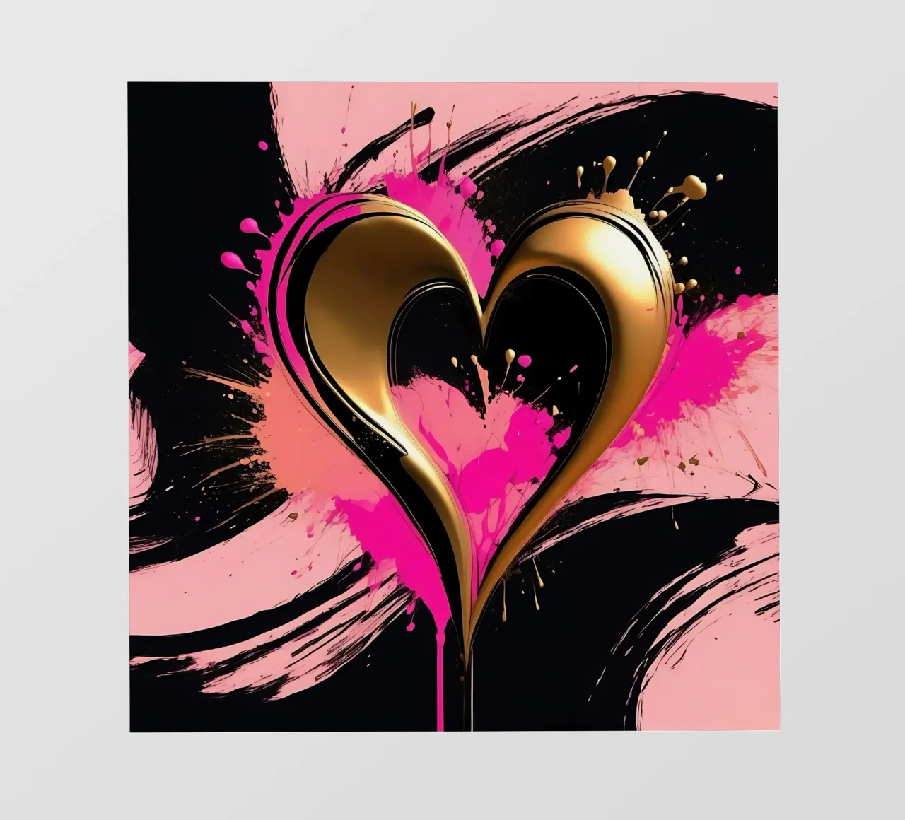 cuore_oro_rosa_nero_2 telo in pvc da Pink- und LoveArt by LK