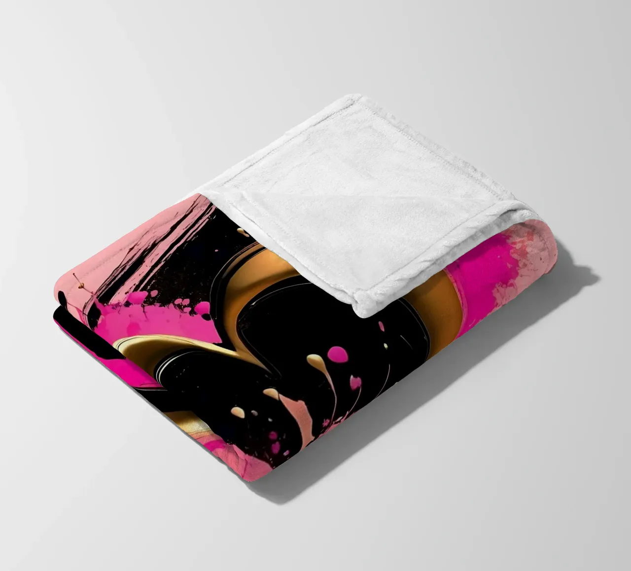 cuore_oro_rosa_nero_2 coperta in pile da Pink- und LoveArt by LK