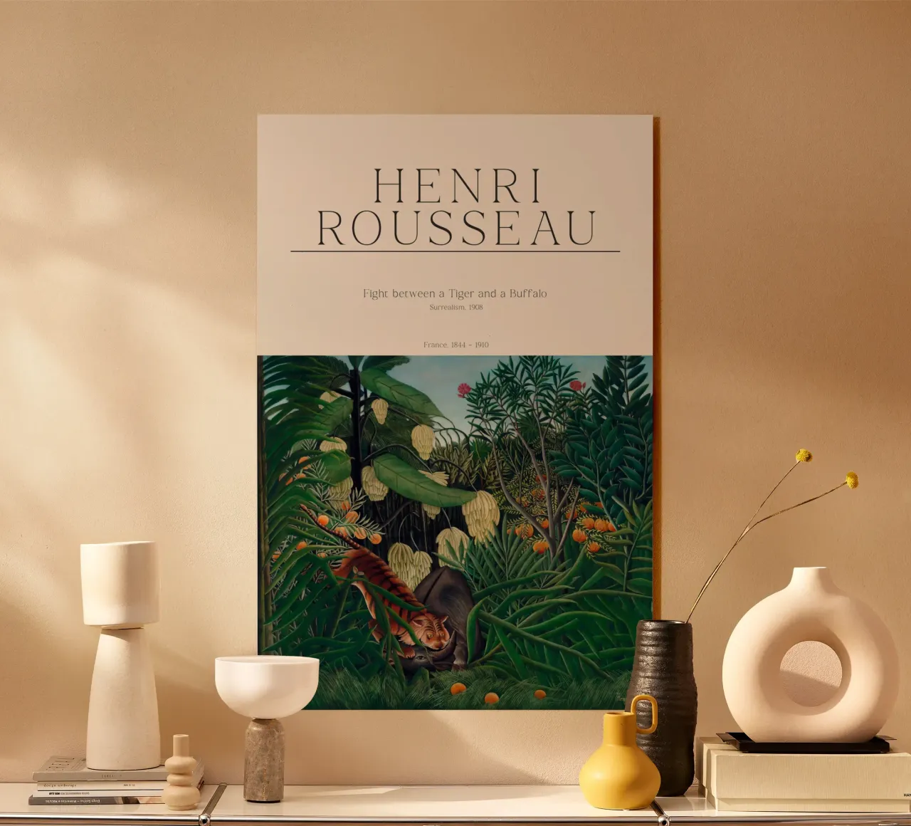 Henri Rousseau - Lucha entre un tigre y un búfalo metacrilato de Old Masters