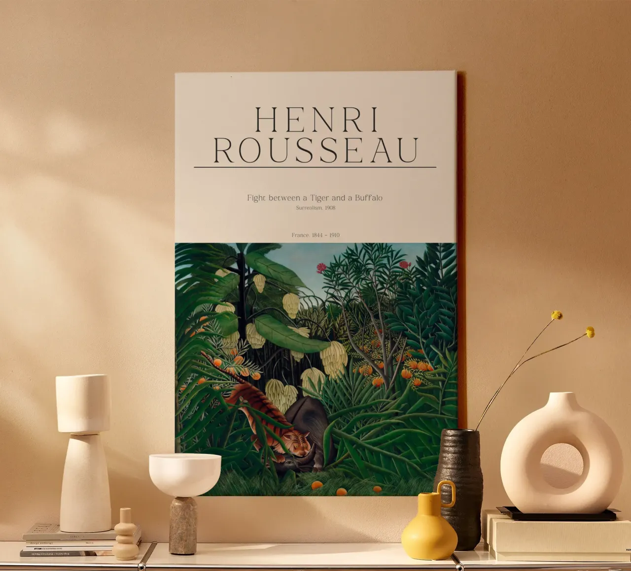 Henri Rousseau - Lotta tra una tigre e un bufalo tela da Old Masters