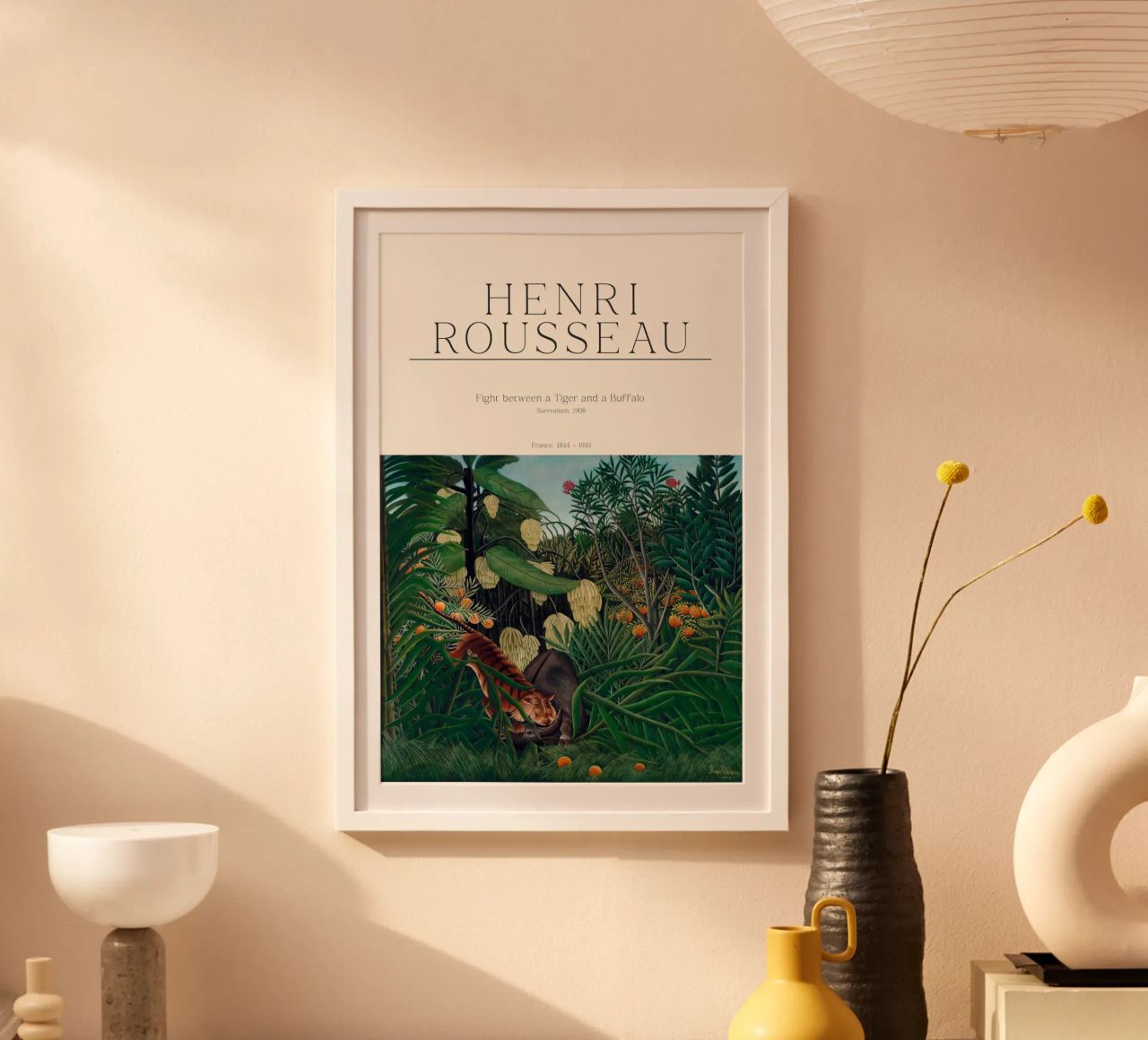 Henri Rousseau - Fight between a Tiger and a Buffalo poster by Old Masters