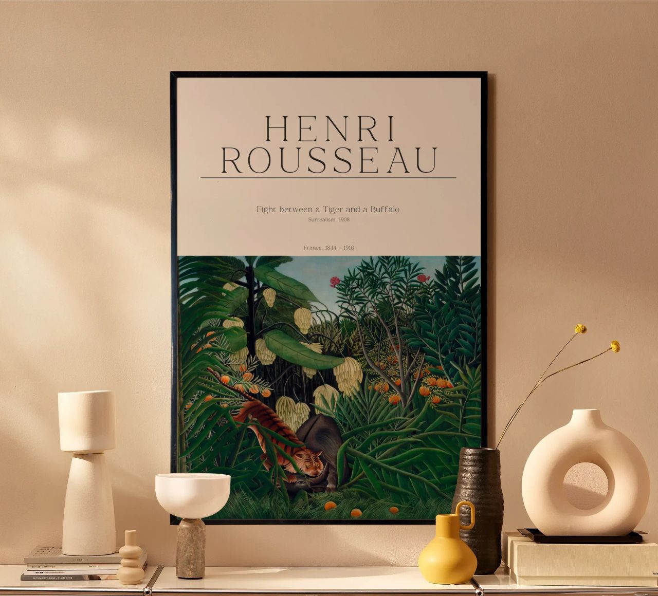 Henri Rousseau - Fight between a Tiger and a Buffalo poster by Old Masters