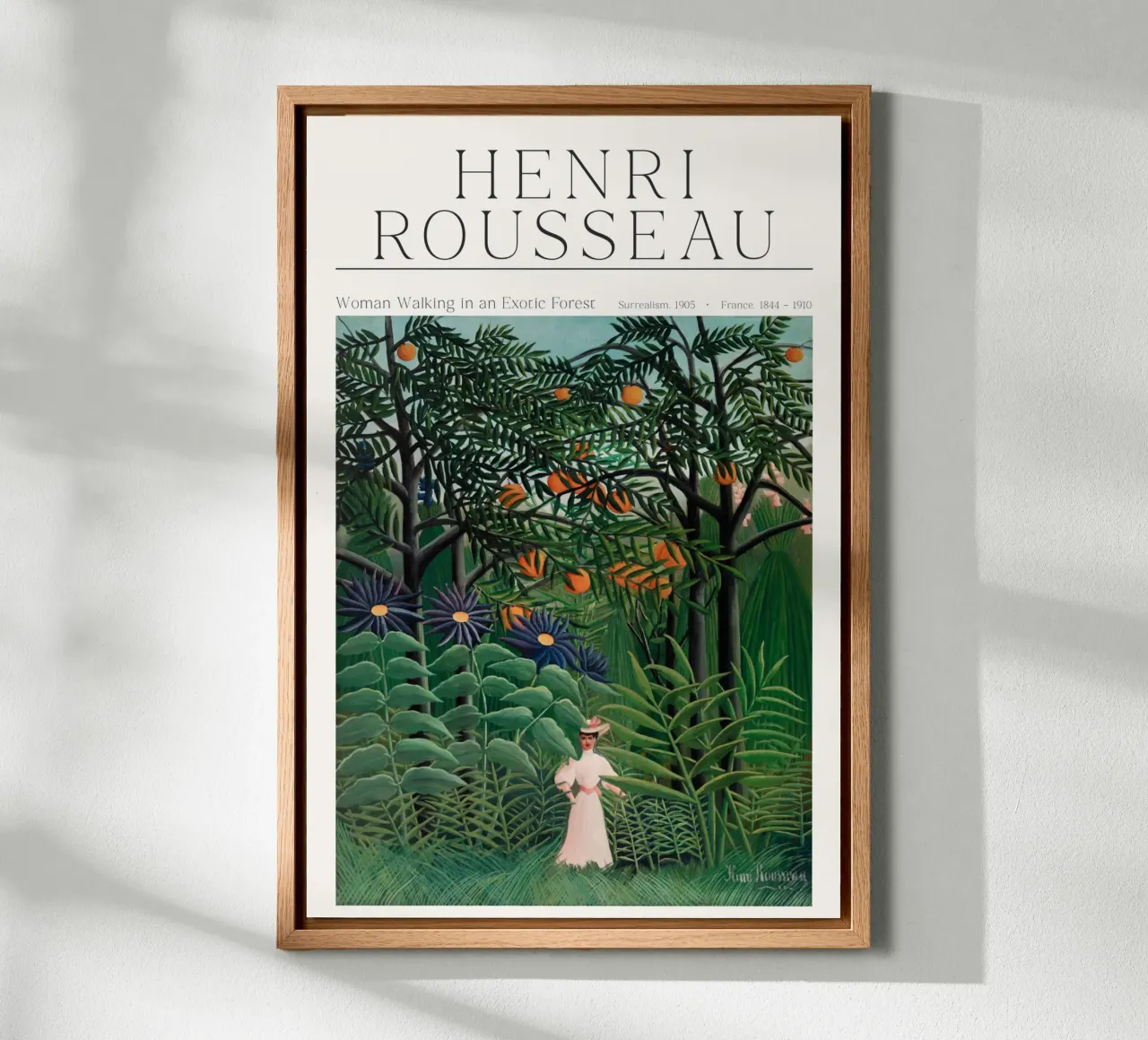Henri Rousseau - Donna che cammina in una foresta esotica tela con Cornice a cassetta da Old Masters