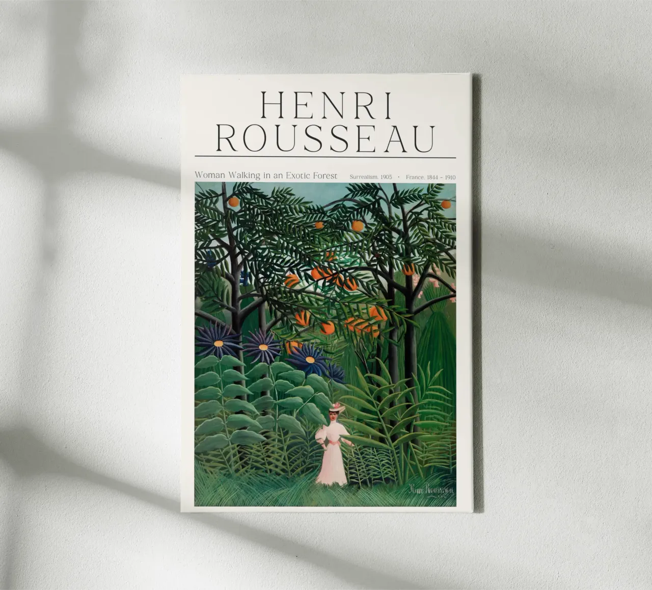 Henri Rousseau - Donna che cammina in una foresta esotica tela con Cornice a cassetta da Old Masters