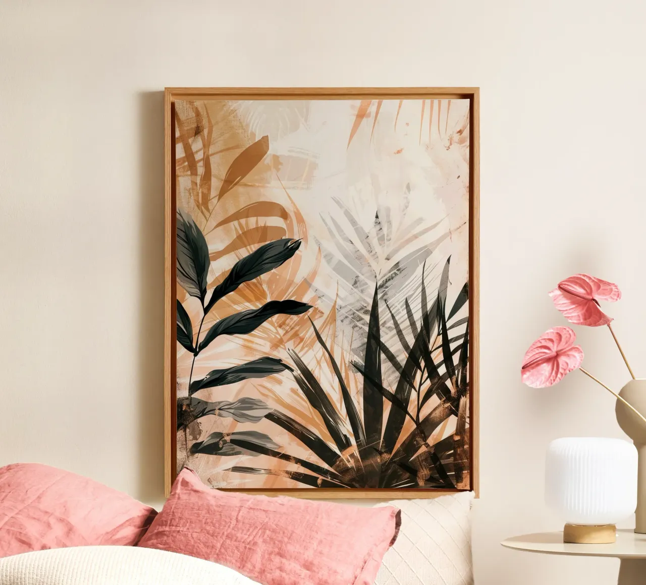 Leaves Boho B canvas by Mateo