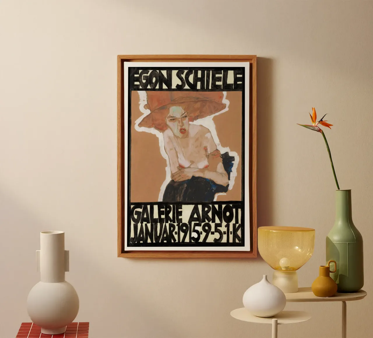 Egon Schiele - Tentoonstelling - De Gloating canvas met Baklijst van Old Masters