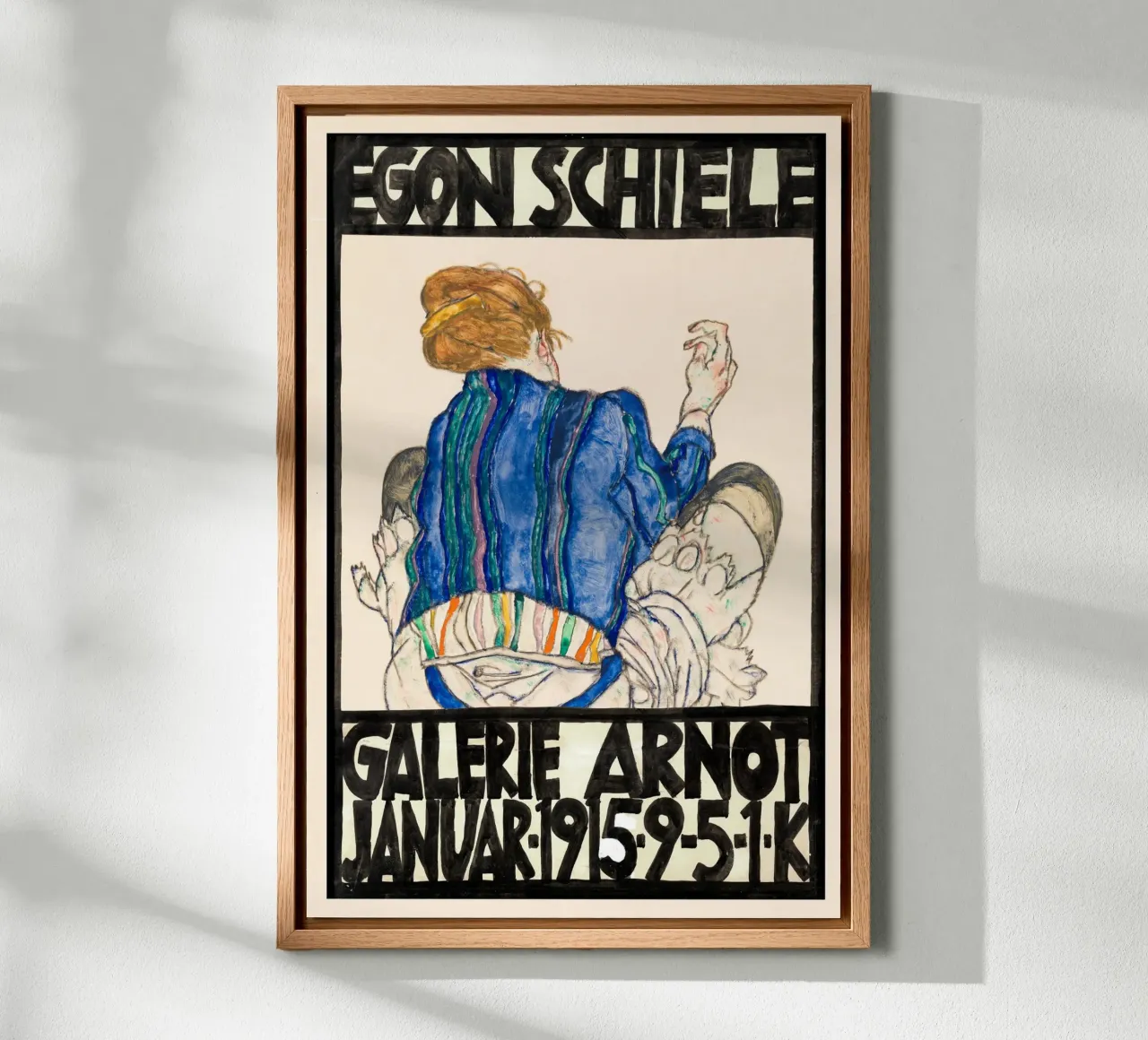 Egon Schiele - Tentoonstelling - Zittende vrouw Achteraanzicht canvas met Baklijst van Old Masters